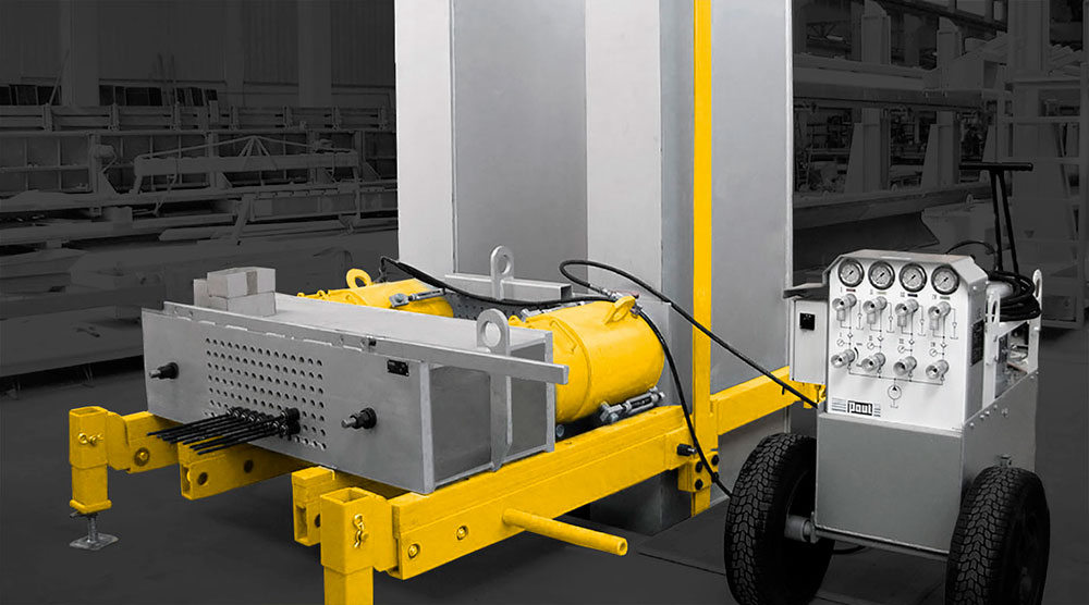 Производство бетонных изделий с использованием домкратов Paul