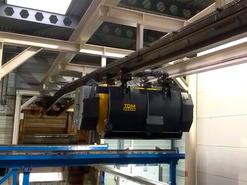 Подача бетона на заводе ЖБИ